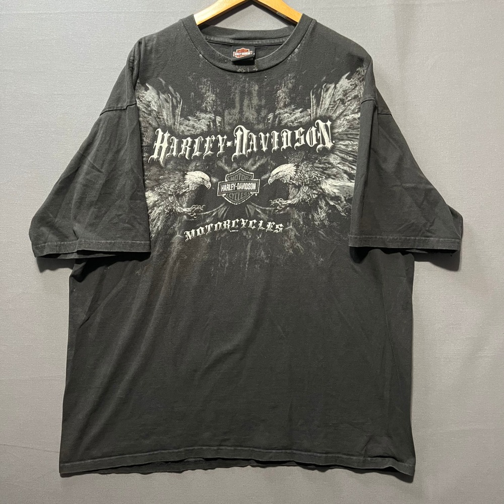 Harley-Davidson Fort Worth Texas Eagle Graphic T-Shirt Mens 2XL Black USA Made